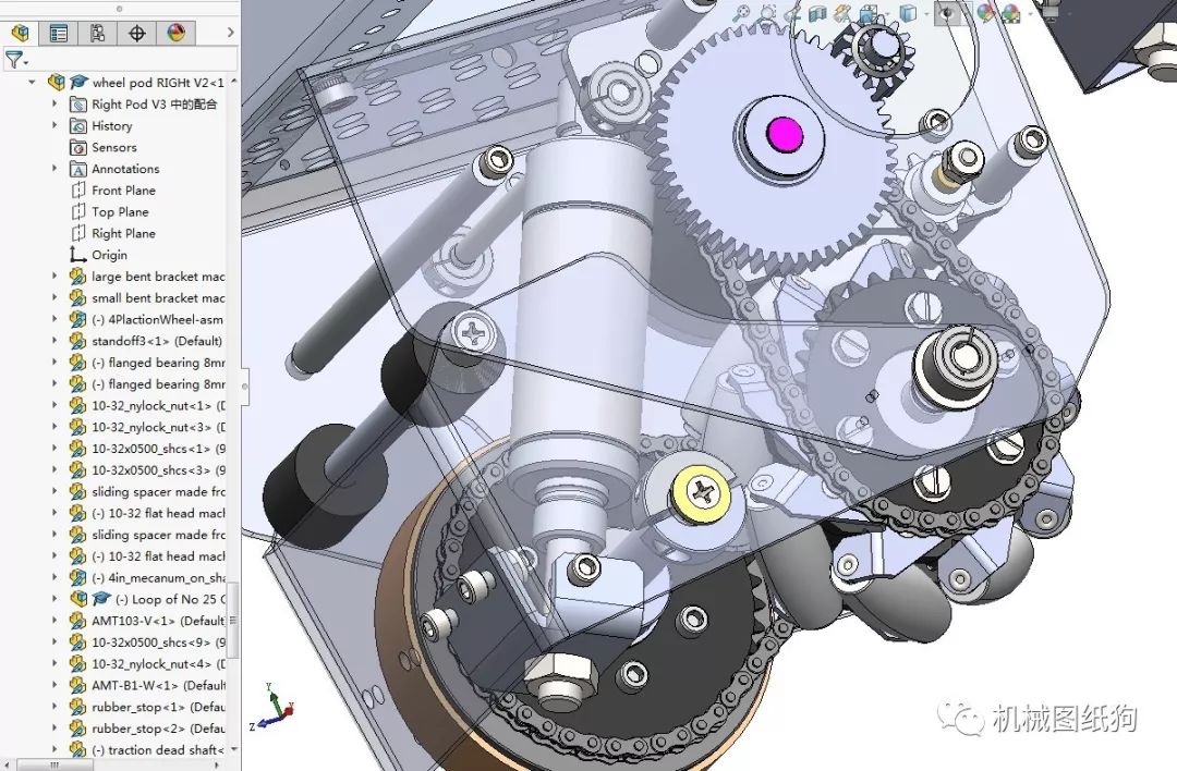 【工程机械】麦克纳姆轮agv小车底盘3d图纸 solidworks设计 附step