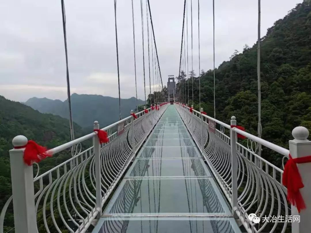 宽,高均列第一的高空7d云海玻璃吊桥,也是大冶市乡村旅游目前最独特的