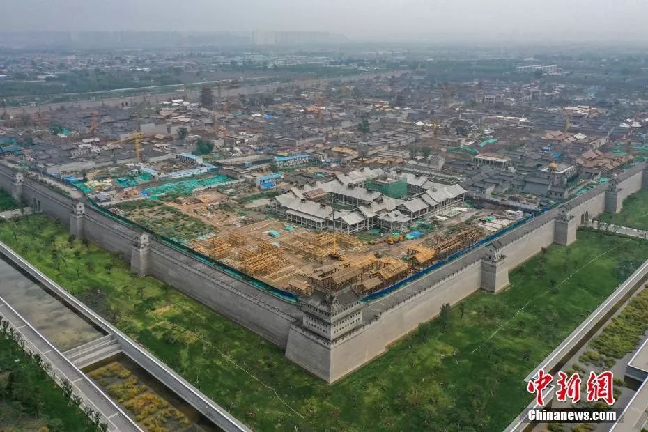 "梦回明朝"!空中鸟瞰复建后的太原古县城,犹如飞来的城池!