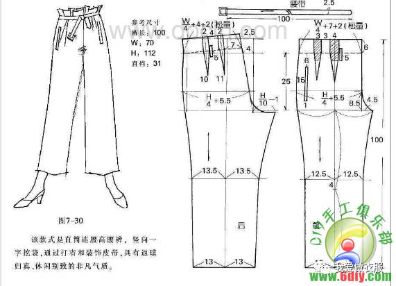 各种女裤的裁剪图_裤子