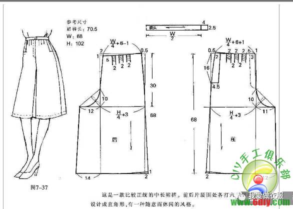 各种女裤的裁剪图