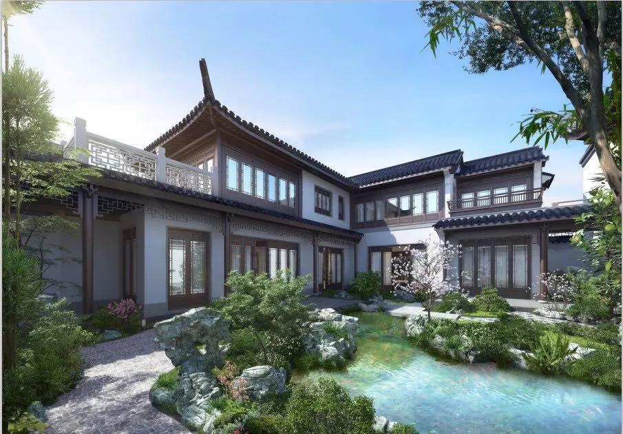 合院效果图,中式合院效果图,合院别墅效果图_大山谷图库