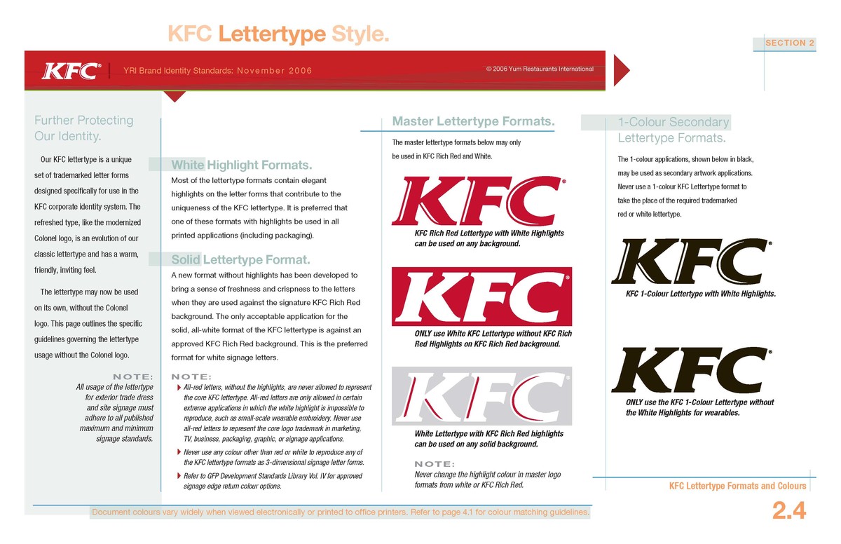 kfc肯德基logovis系统设计欣赏