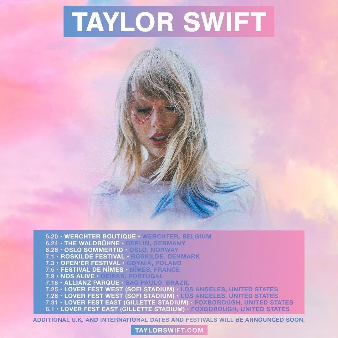 公告牌全球音乐风向 | taylor swift即将来华? !_lover