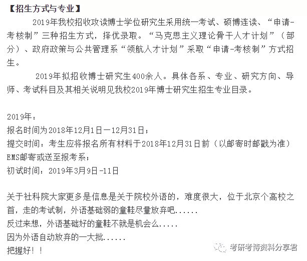 【社科院政治学理论考博】中国社会科学院大学