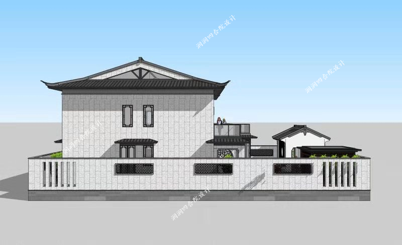 江苏苏式别墅:两层中式别墅+室下沉庭院+阁楼