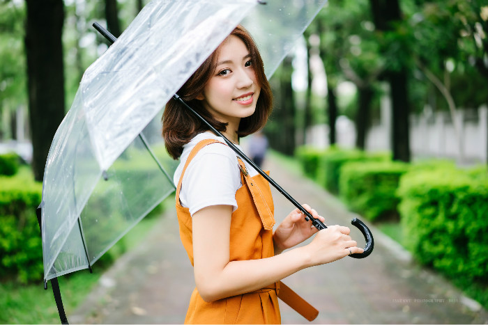 Woman cheating outdoor asian