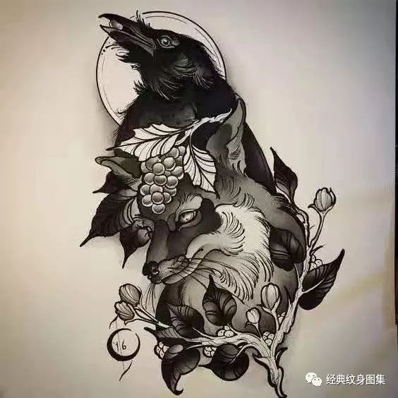 乌鸦纹身素材