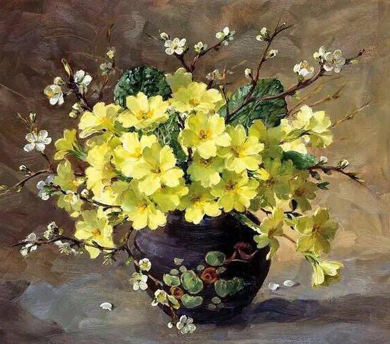 静物花卉油画作品欣赏古典油画静物花卉花卉创意绝伦之美