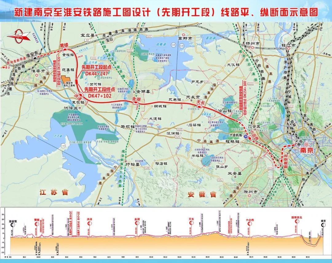 刚刚宁淮城际铁路正式开工南京到淮安一小时高铁直达