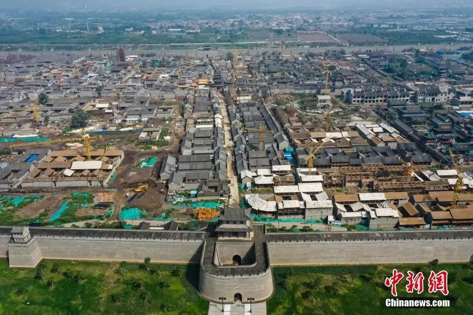 梦回明朝空中鸟瞰复建后的太原古县城犹如飞来的城池