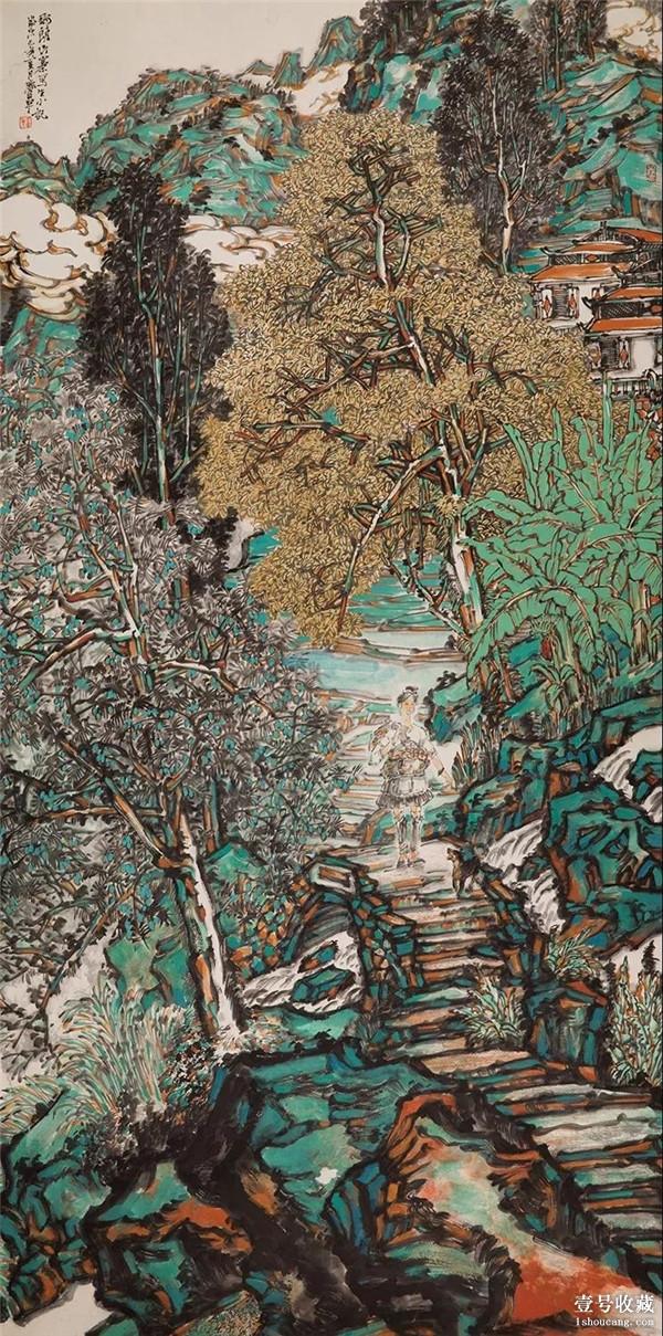 徐雪村《世无钟子期,白云兀相对 》136cmx68cm
