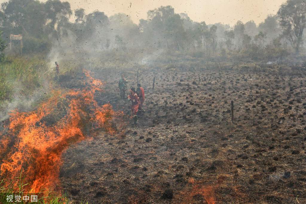 印尼：森林火灾引发烟霾持续 民众接受吸氧治疗
