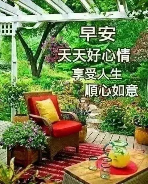 最新漂亮早上好动态美图鲜花带字早晨好幸福暖心的问候表情图片