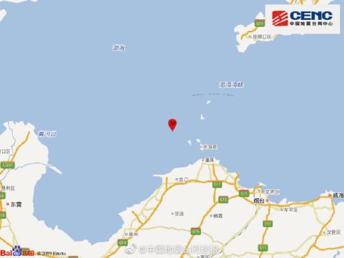 山东烟台市长岛县海域发生3.1级地震震源深度8千米