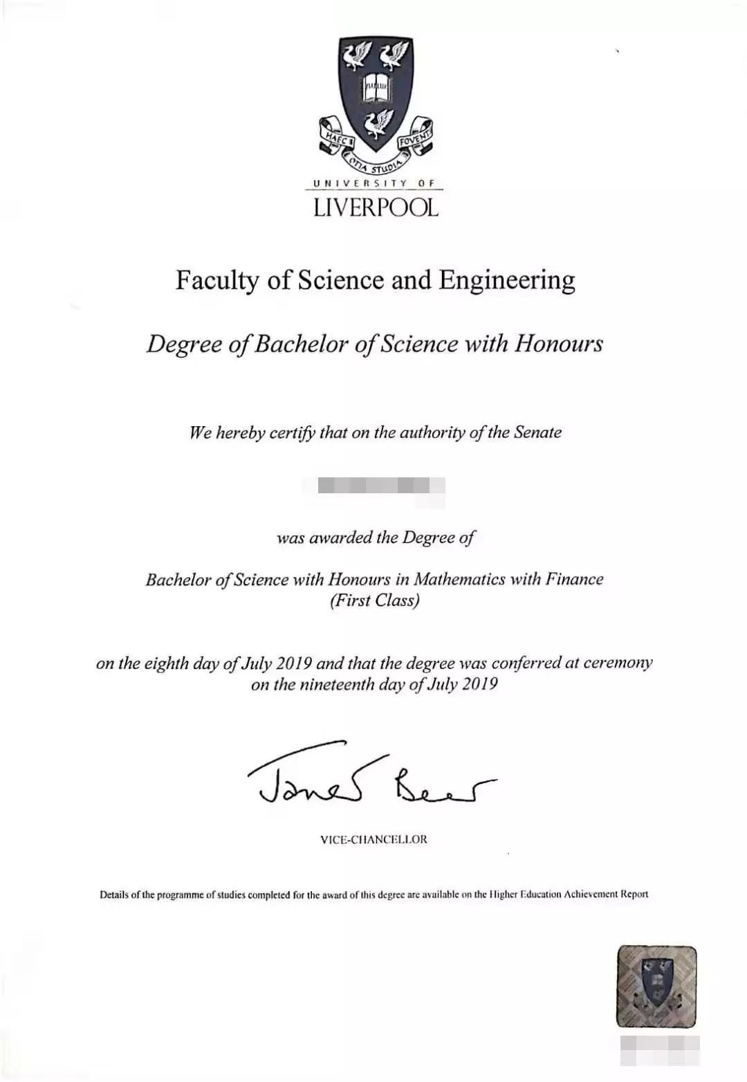 honours (1st) 一等:70   first class成绩通常是大学颁发学位的最高