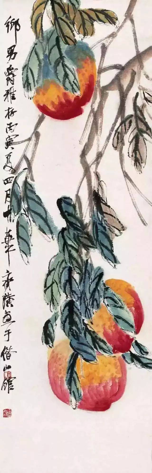 齐白石《寿桃》