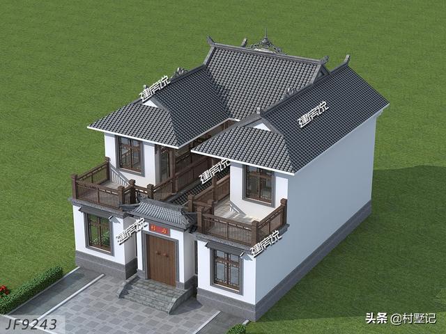 建房说别墅:20套2层连体图纸户别墅农村两平面图图片