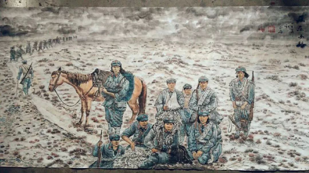 画在武威西路军魂景亚中油画作品