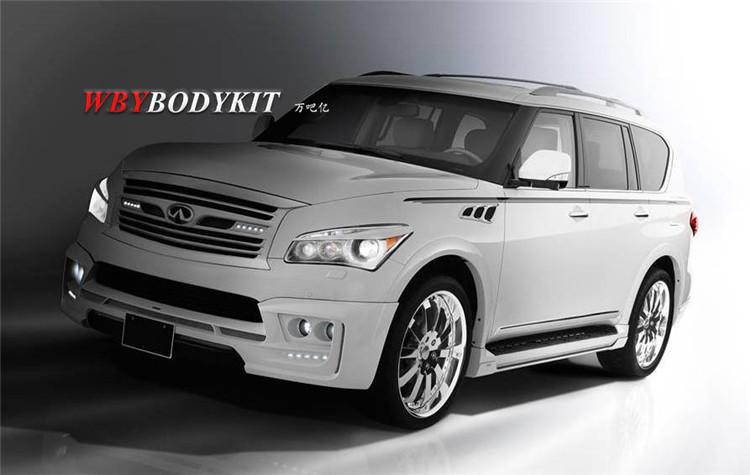 英菲尼迪qx80qx56改装rowen大小包围狼炎前唇后唇中网