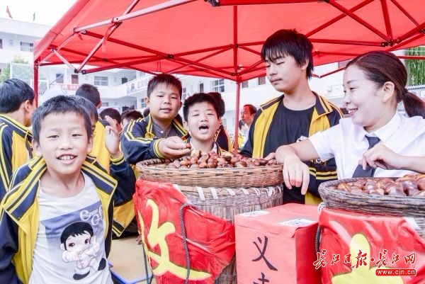 新洲农民丰收节晒中小学生“农产品”,学生在校劳动所得积分可当钱花