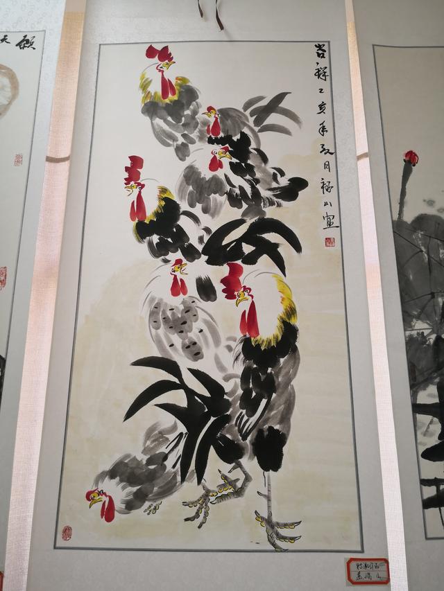 随机拍摄)书画展作品集开幕式后,五老书画院的书画家范乃集,张守华,徐