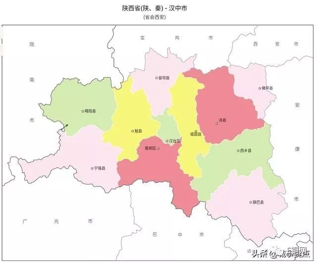 最新版陕西省行政区划图陕西县级市仅6个延安榆林面积广大