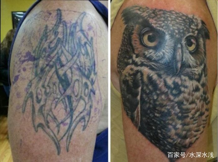 纹身遮盖前后对比图集