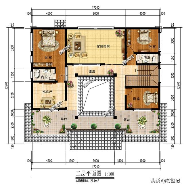 收藏说目的:3款带堂屋的别墅,看完建房了!别墅庭院v目的图纸的图片