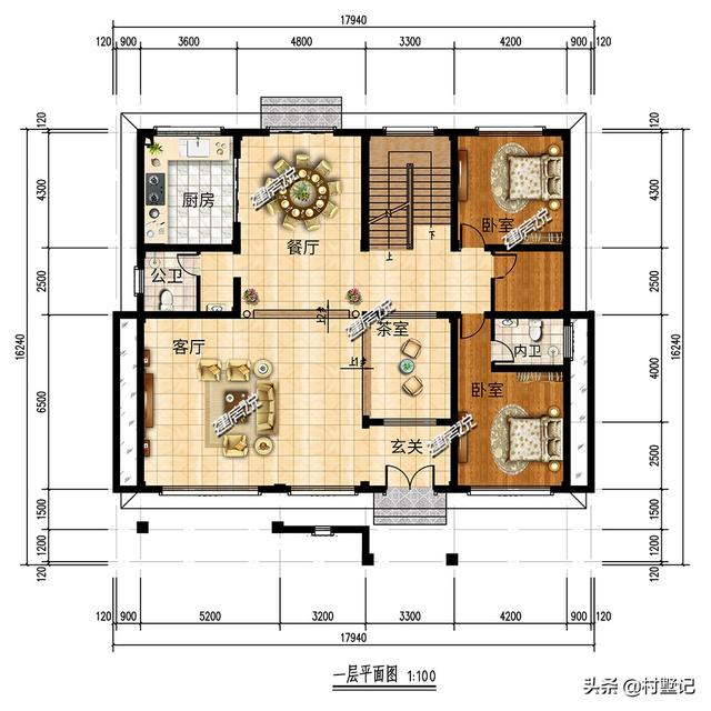 建房说图纸20套2层农村别墅