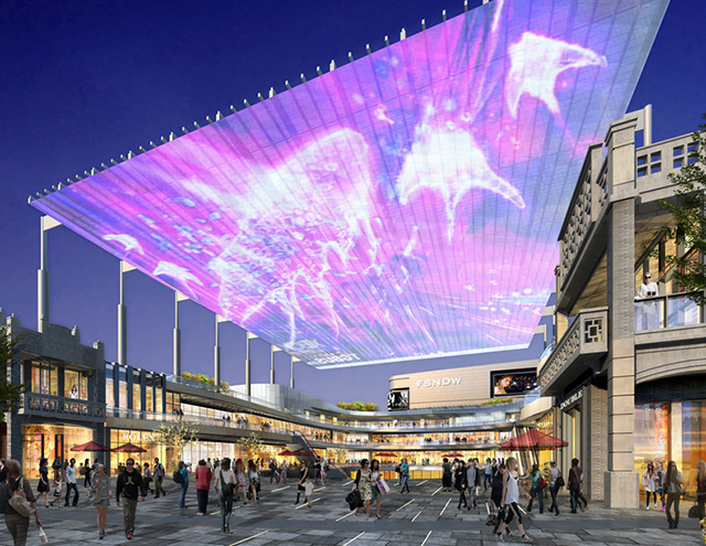 佛山国瑞商业中心设计效果图:巨型天幕