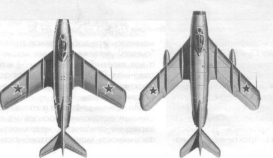 米格-15БИС与米格-17歼击机对比图