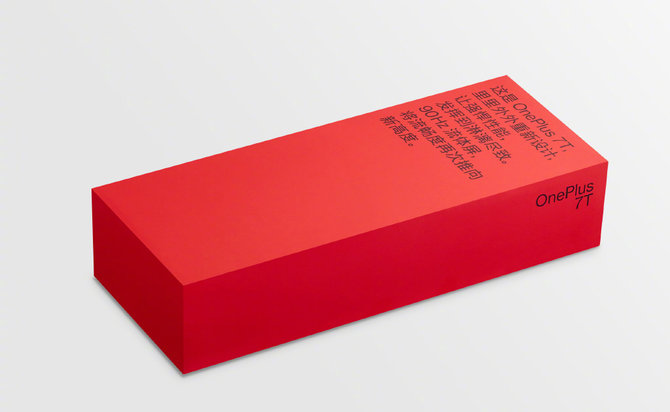 一加7T包装盒公布：中国红+90Hz流体屏