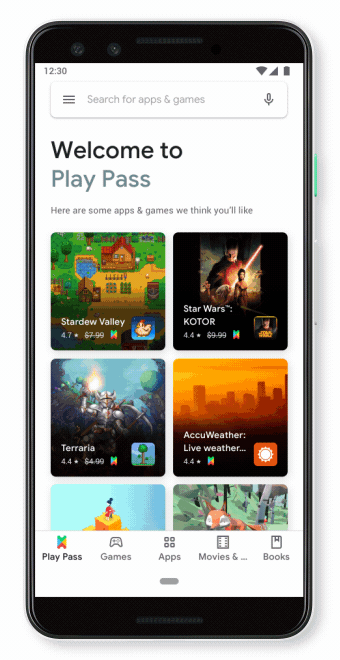 Google正式推出游戏与app订阅服务PlayPass，4.99美元/月