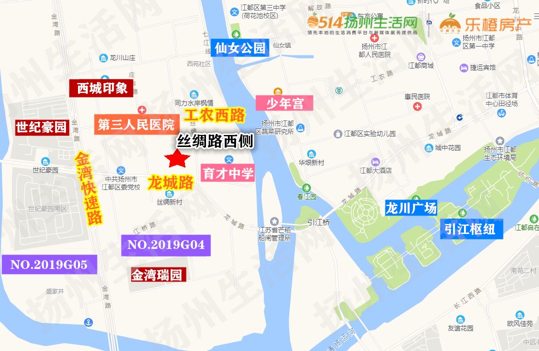 江都河西丝绸路西侧项目地块征拆范围:东至丝绸路,南至龙城西路,西至