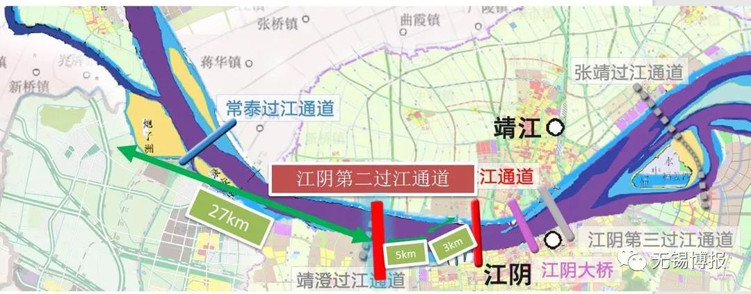 隧道穿越长江江阴第二过江通道是《长江经济带综合立体交通走廊规划》