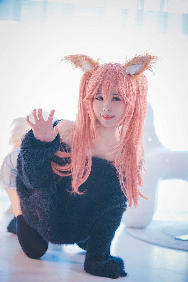 cos:兽耳玉藻前,萌妹子的家居日常