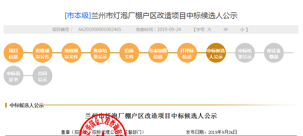 投资约13.7937亿 兰州城关一棚改项目又有新进展 中标候选人公示
