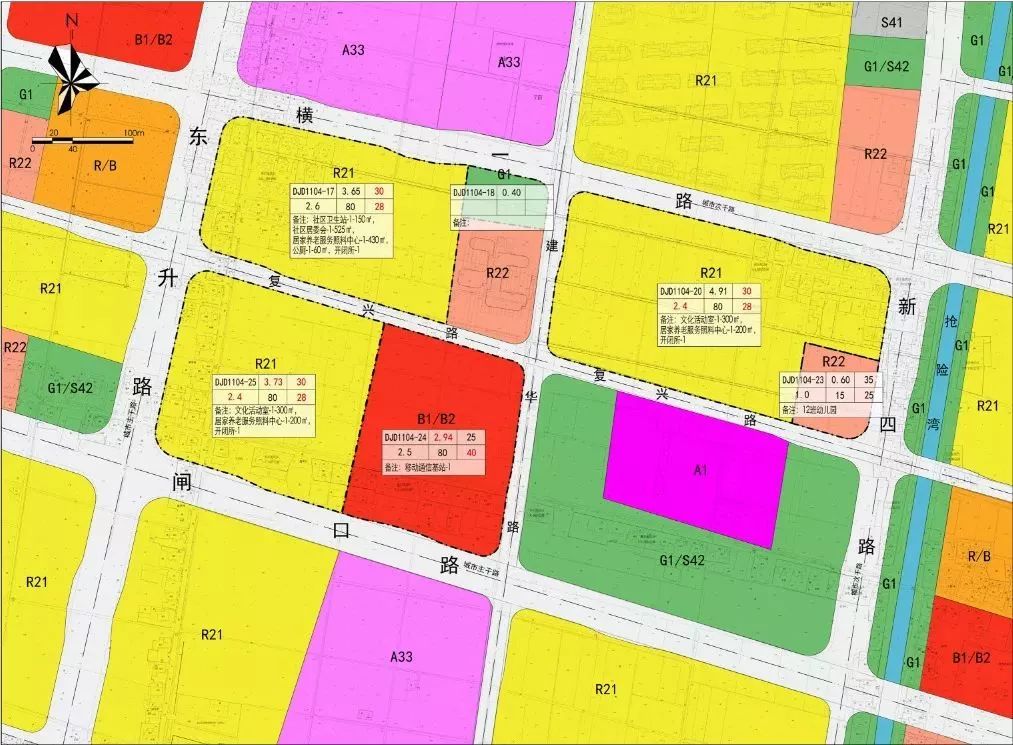 调整前用地规划及指标图