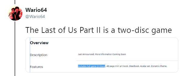 《最后的生还者2》实体版将是双碟装估计接近90GB