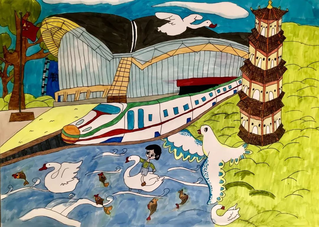 推荐小朋友作品参与"和美鹅城人家"杯"童画里的家"惠州市少儿绘画比赛