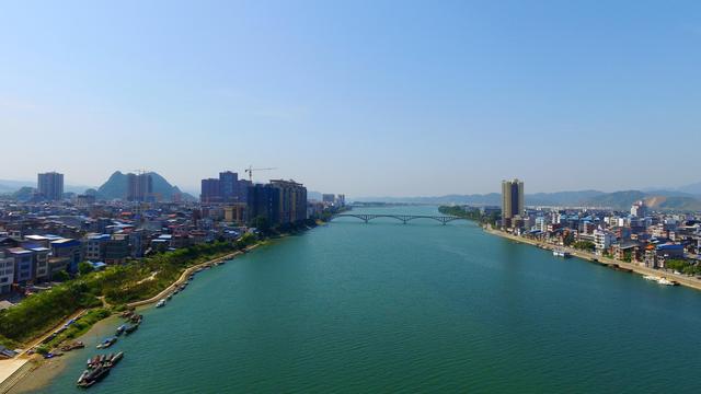 珠江上游融江广西柳州市融安县城段江面美景