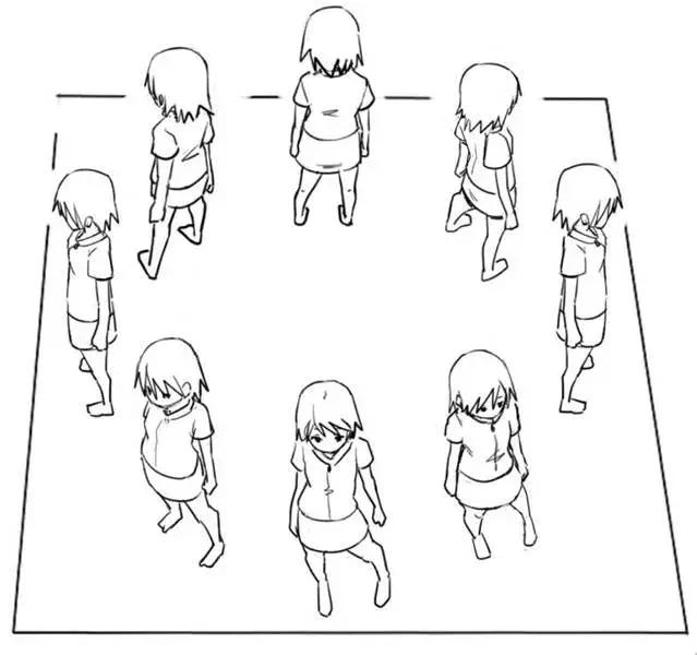 单人组双人组附加一个手的姿势,同时后面还有人体透视的一些角度参考