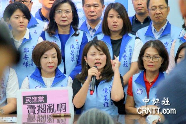 国民党高雄女议员陈美雅控诉遭绿营袭胸