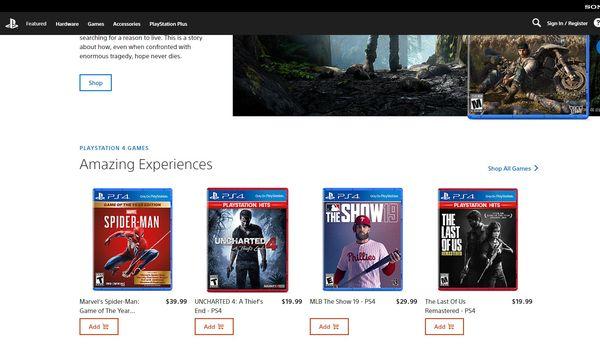 SIE在美国开设官方线上商店可直购PS4主机和游戏