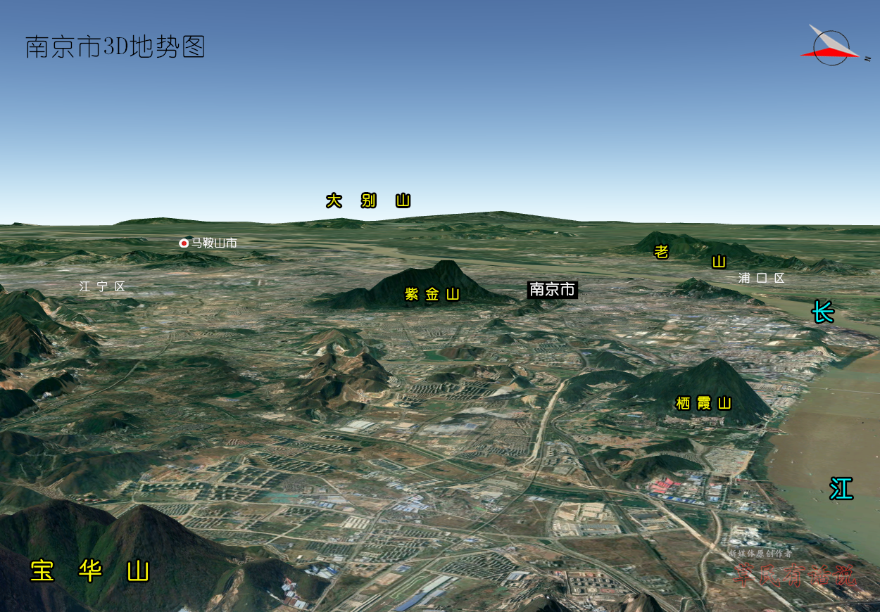 江苏南部5市,高清3d地势图:南京,苏州,无锡