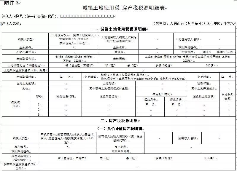 合并后的申报表单同时完成城镇土地使用税和房产税两个税种的纳税申报