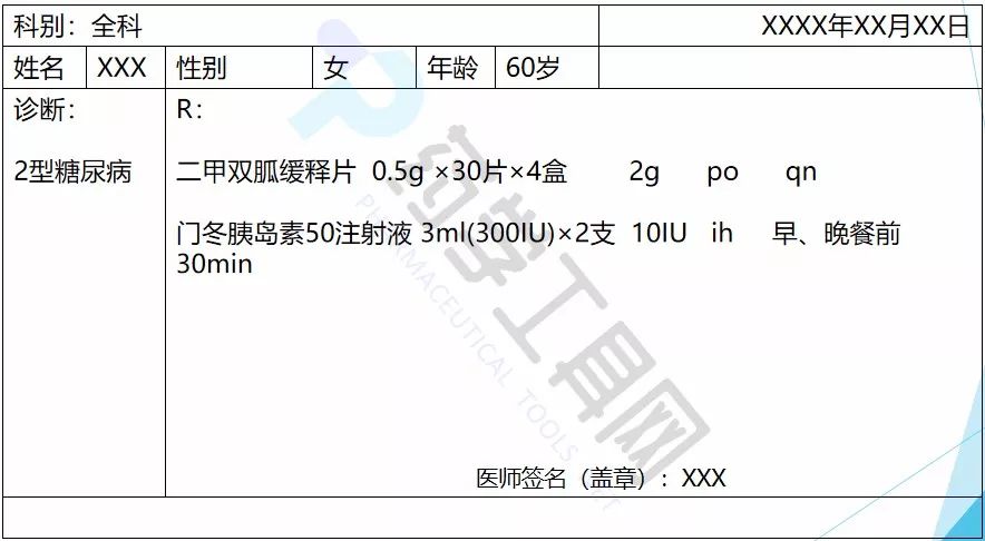 药课堂60岁老年女性糖尿病患者处方审核实例