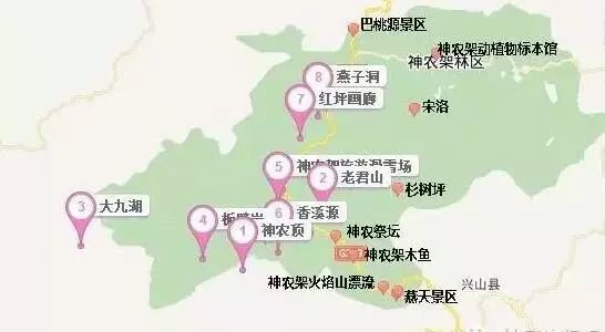 神农架主要分为四大景区,即西南部的神农顶国家自然保护区(经典)