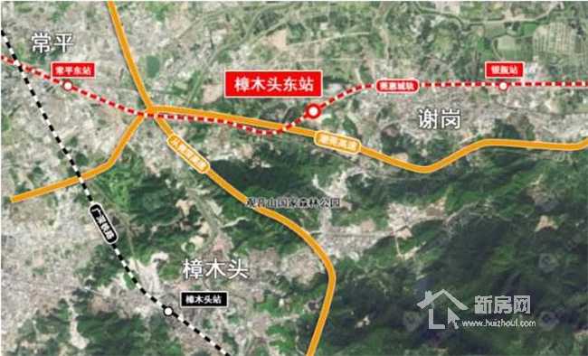 其他配套:地铁r6号线北起石排北站,止于凤岗南站,其中樟木头大道站